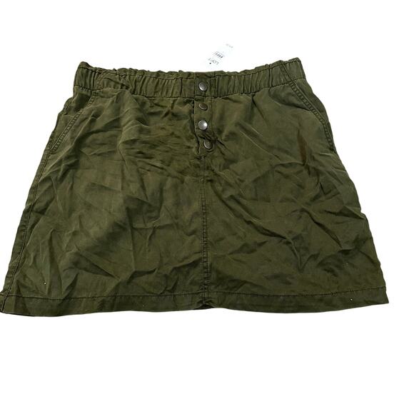 LOFT Women's Button Front Detail Skirt Size L In Green - Picture 1 of 8